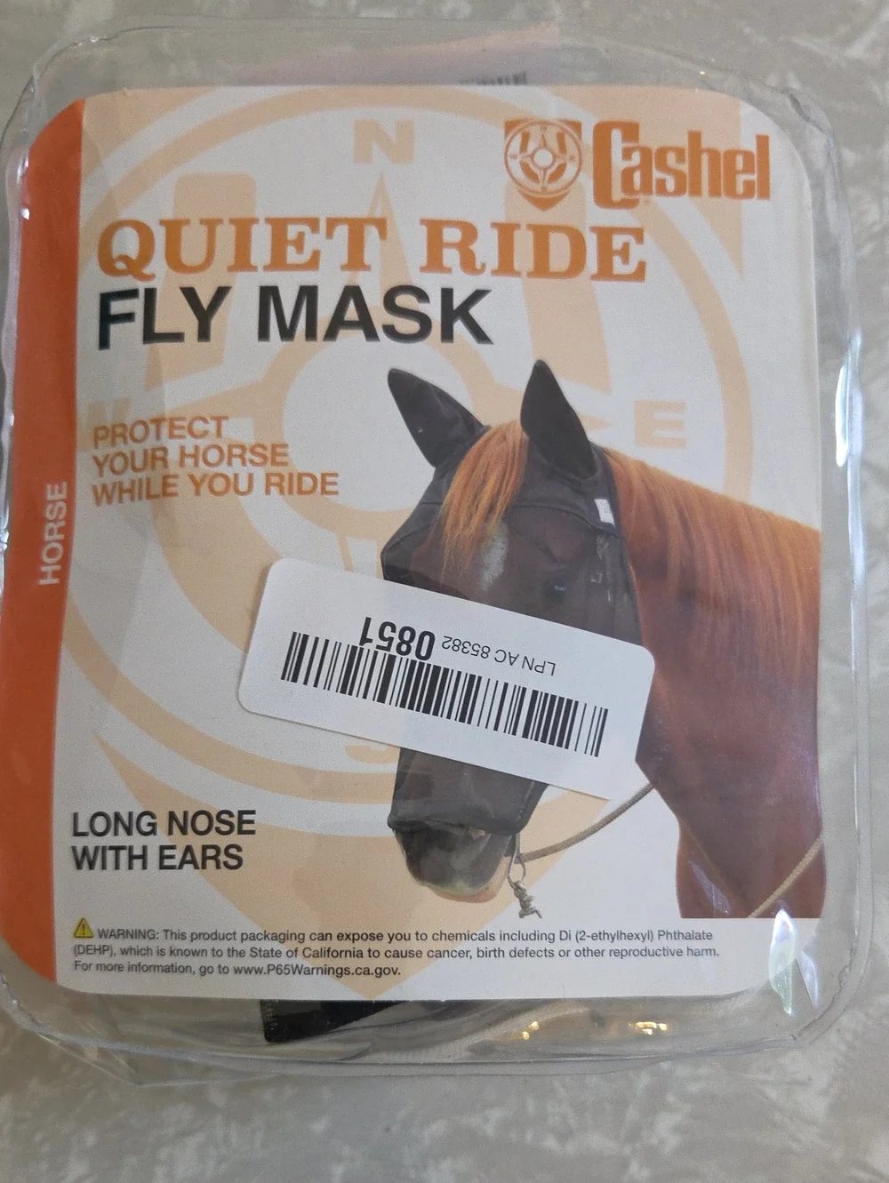 Quiet Ride Fly Mask for Horses - Black - Picture 1 of 3